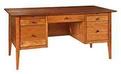Our Alpine custom desk. Seen here is Oak wood with Michael's Cherry stain.