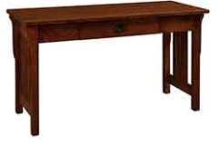 Our beautiful Amish crafted Mission writing desk show custom made out of solid white oak with a Michael's Cherry stain finish.