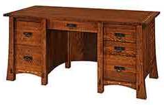 This is our 65" wide custom desk made with 1/4 Sawn Oak wood.