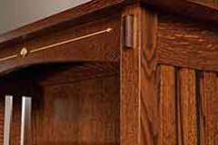 This custom built bookcase has the inlay and the tenons on it to highlight the beauty of it.