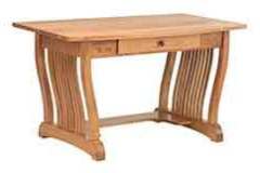 Flat top Royal Mission desk with a drawer. This one is done in Cherry wood with a clear coat finish.