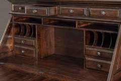 Here is our custom crafted office desk with a top lid. Shown in Brown Maple wood,