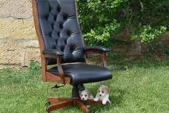 The Clark executive custom Amish built desk chair. It has a leather seat and back.