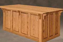 Raised panels are seen on all side of this custom Executive desk. The Amish craftsmen who build it can stain it about any color.