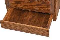 This is the secret drawer of the custom Amish Farmer's roll top desk. It is easily accessible.