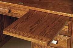 This is the writing pullout above the drawers for our custom Amish roll top desk. This has drawers on one side only.