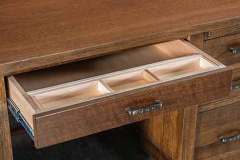 Center drawer of the Country Squire Amish desk is shown here. It could be changed to a keyboard pullout if needed.