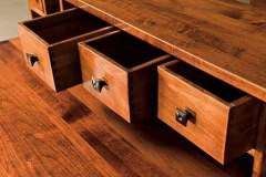 Shown here are some of the drawers of the Country Squire custom Amish desk. Many options are available for these.