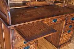 Here is the writing pullout for the custom Amish built Farmer's Roll Top desk. There is one of these on both sides.