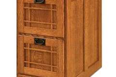 2 drawer Mission Heritage file cabinet with flat panel ends is seen here. Check out the secret drawer in the bottom.