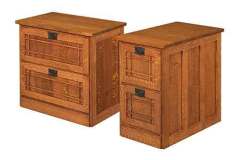 Both the letter and lateral file cabinets in the Mission Heritage style are seen here. They can be made 2, 3, or 4 drawer versions.