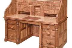 Full picture of the custom President's Roll Top Amish built desk. It comes in a variety of widths and stain colors.