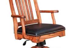 Shown with our black leather seat is our custom Amish Royal Desk Chair. Many other color of leather are available.