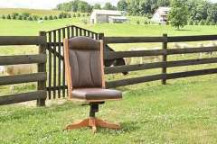 Here is an Amish built custom office desk chair. Many fabric colors are available.