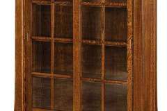 Two sliding glass doors show off the Witmer bookcase.
It is custom Amish crafted.