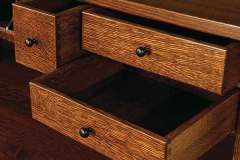 Showing the drawers of the Witmer Single Pedestal Desk.