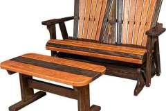 Our Amish made 4' Adirondack Glider is shown here with a matching 36" Coffee table. These can be purchased separately or together and you can choose any of our stains that are available.