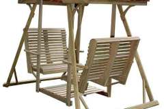Our Rollback double glider has a Cedar canopy roof. It is custom Amish crafted and can be shipped to you totally assembled or broken down in pieces for ease of handling.