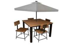The Waterbury Dining set is just one of our Amish made sets with steel frames. You can get optional arm rests for the chairs as well as the umbrella.