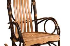 Hickory Custom Made Amish Rustic Rocker.