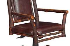 Leather and Hardwood Amish Built Rustic Grandpa Desk Chair.