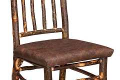 Wooden Amish Built Scooped Leather Dinner Chair.