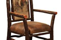 Hoosier Captain Chair Custom Amish Made With Fabric and Leather.