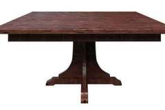 This shows the single pedestal version of the 652 Mission table that is Amish custom crafted. This table is more suited to have a square top or a round top.