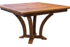 Shown here in Rustic Cherry wood is our custom Amish made Acorn table with a single pedestal. Since this is Rustic Cherry it will probably have knots in the top which we will fill for you at no extra cost.