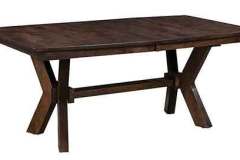 Here is another one of our tables that comes with a boat shaped top as a standard top. This is the Bradley double pedestal custom Amish built table that can have leaves or just remain a solid top table.