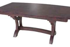 Notice the beautiful curves in the base of this custom Amish built Bridgeport table. You can add up to 4 leaves and get it made up to 120" long. This one shows a boat shaped top but other shapes are available as well.