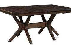 Seen here in Brown Maple wood is our Amish built custom Burdock Double Pedestal table. Shown with a square round top and Rich Tobacco stain. No matter which wood you choose, all are made with solid wood, not any particle board, OSB, or anything like that at all.