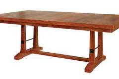 We can do some customization for most of our Amish made tables so you can choose the size, the number of leaves, the wood species, the stain color, and the top shape.
