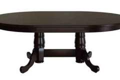 Here is the answer to a beautiful double pedestal table. This Amish custom made Colonial table will fit perfectly into just about any home setting. An oval shape top works best with a double pedestal table but other shapes are available.