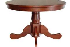 This Colonial style table comes in a single pedestal version as well and is totally Amish crafted. Here you see one made with Cherry wood in a 48" round size. Other sizes can be made also and you can have it made with up to 2 leaves.