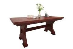 This custom table comes standard with a 1 1/2" thick top. It can also have leaves or just be a solid top table. We have a large selection of Amish made chairs that can go with this table.
