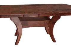 This has the same "bow end" top as the single pedestal version with the same name. The "bow end" shape can be done on just about any table this builder makes but it is designed for the Fenton style table.