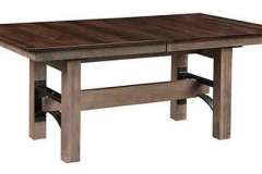 Our Frontier double pedestal table is shown here custom crafted out of Rough Sawn Wormy Maple wood. Make it a smooth top or have our Amish craftsman put the saw marks in the top for total "rustic" look.