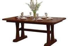Beautiful yet simple looking best describes this Amish made Gateway double pedestal table. This one is done in Brown Maple with a custom two tone stain that our Amish finishers know how to apply. We have many color samples available for you to select from.