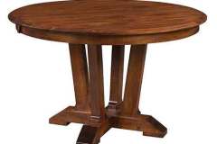This table is shown here in Brown Maple wood with Michael's Cherry stain. It is custom designed by the Amish so it can be made to fit your space. If you need it done in a different wood that can be done as well.