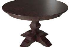 If you have need of a round table, look no further than this Jessica single pedestal one. It is Amish crafted with the same care as the double pedestal table of the same style.