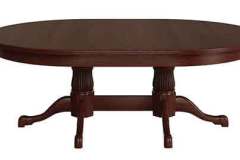 Take this tulip double pedestal with 6 feet and put an Amish built top on it. You can have it round, oval, rectangle, or several other top shapes. You can also choose to have it as a solid top table or with leaves.