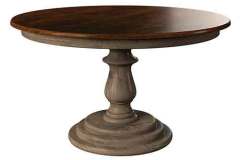 If you are needing a 60" or a 72" round table our Wilson custom Amish table can be made with this single pedestal. It is one of the few pedestals that will support a large table in these sizes due to the size of the pedestal itself.
