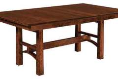 Beautifully designed art is on prominent display on our Amish crafted Bridgeport trestle table.  Shown in white oak the clean straight trestle lends perfectly with the playful arched ends of the trestle.