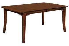 Broadway table with the square round top. Shown in Brown Maple wood.