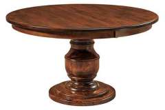 Our Amish built Burlington Single pedestal table in a 60" round size.