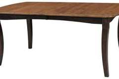 Here is our custom Canterbury Leg table with the bow end top. Shown in two toned stain.