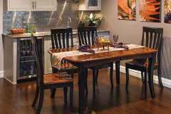 Shown in two toned stain is the Canterbury leg table.