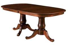 Here is the Chancellor Double pedestal table in an oval shape. Custom Amish built.