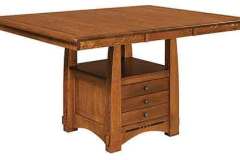 36" high Colebrook Amish built cabinet table includes 3 storage drawers.